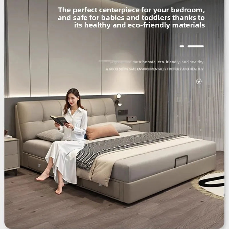 Soft package master bedroom, high-end and atmospheric storage with storage drawers, modern, simple and convenient double bed