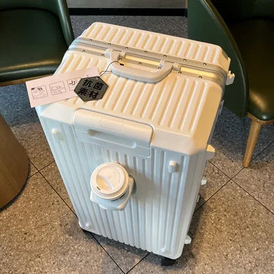 Aluminum-Frame Luggage Large Capacity Cup Holder — Black | KIMLUD
