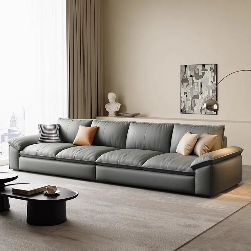 European Glamour Sectional Sofa Minimalistic — Cream | KIMLUD