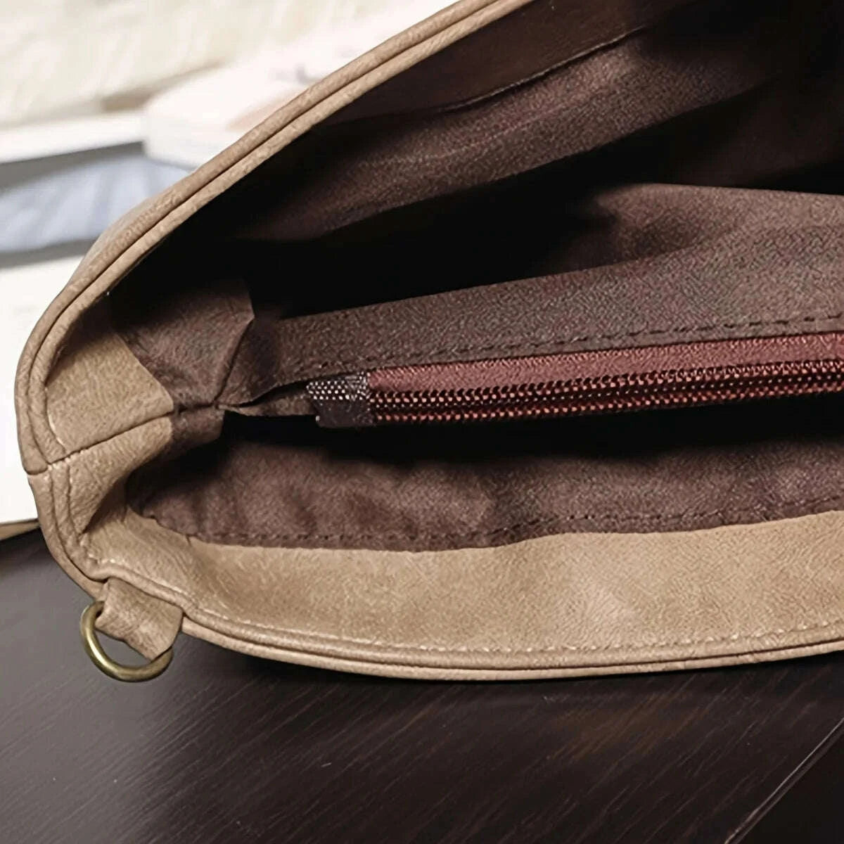 KIMLUD, Elegant retro-style handbag with wrist strap, large-capacity ladies' handbag, khaki zipper, perfect for parties and weddings. No, KIMLUD Womens Clothes