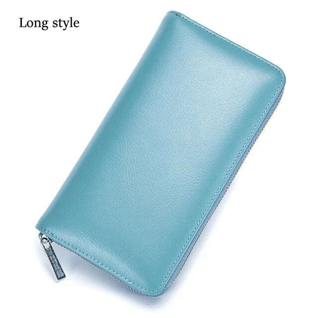KIMLUD, Women Wallets Long Genuine Leather Purses RFID Anti Theft Money Bag For Women Phone Purse Large Capacity Card Holders Carteras, KIMLUD Womens Clothes