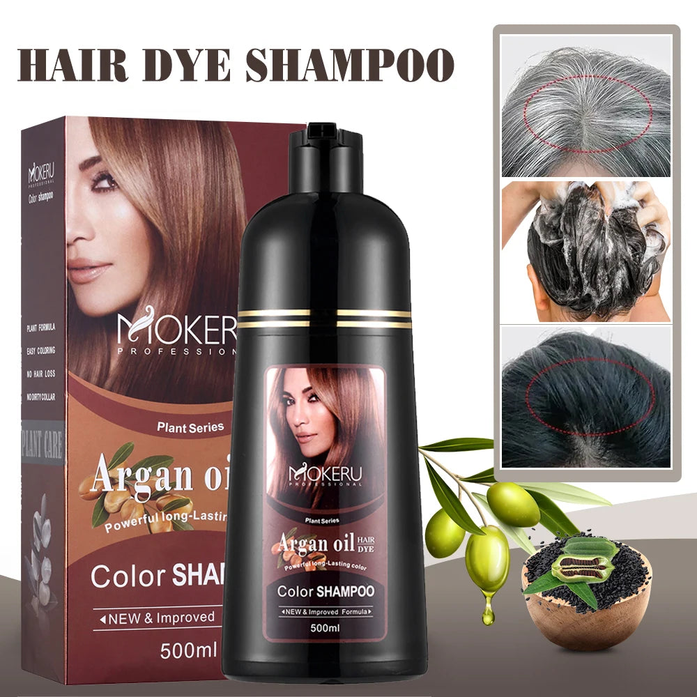 Argan Oil Hair Color Shampoo — Dark Brown | KIMLUD