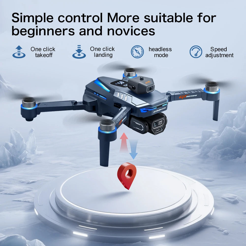 2025 NEW GT8 Pro WIFI FPV Drone Wide Angle HD Camera Intelligent Obstacle Avoidance Quadcopter Height Hold RC Foldable Toys Gift