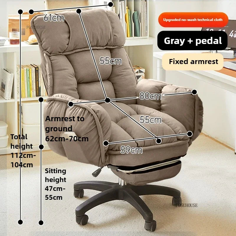 Fabric Swivel Office Chair With Backrest — Dove Gray | KIMLUD