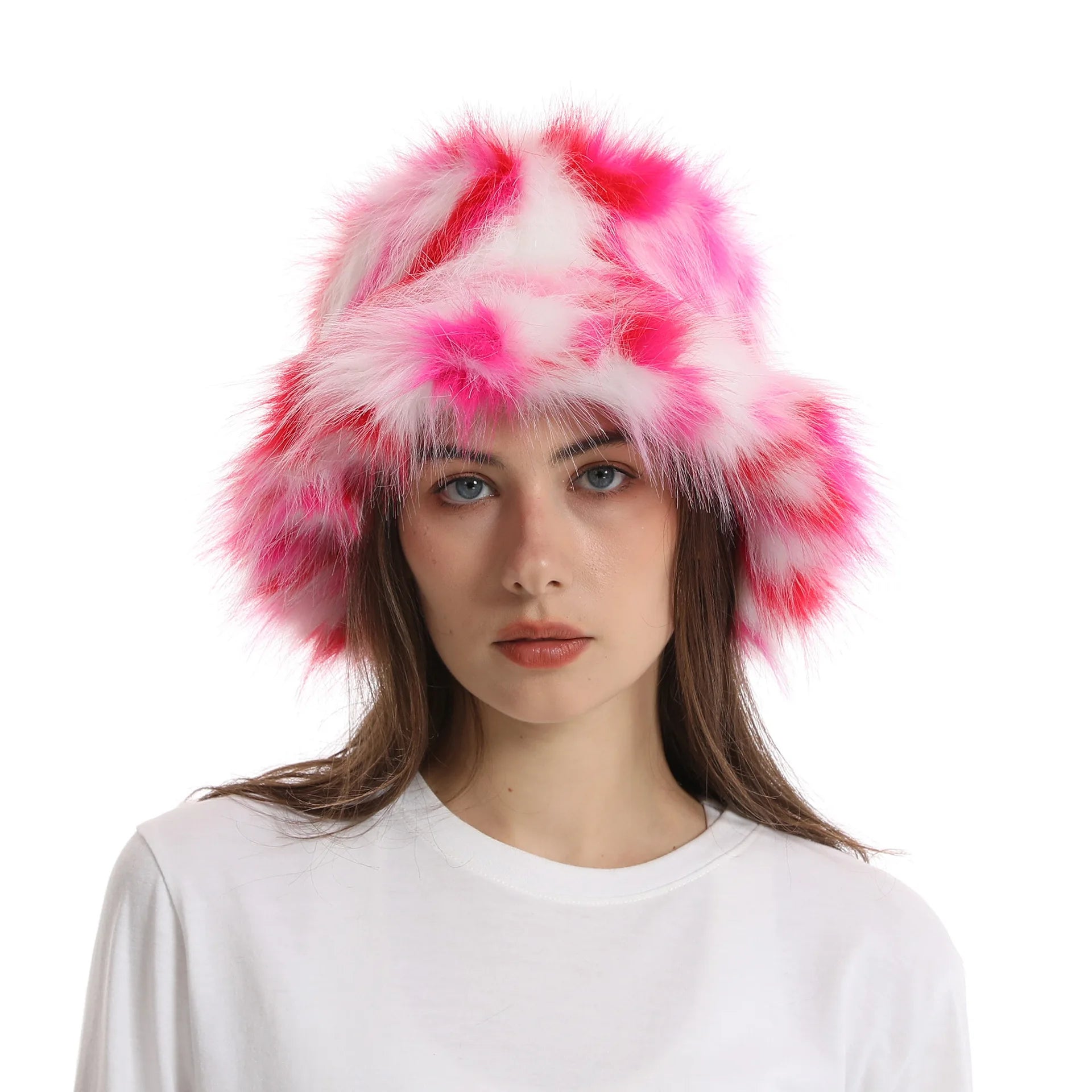 New Fur Hat Women Warm Snow Ski Cap Female Faux Fox Fur Bomber Hat Lady Windproof Winter Hats for Women Russian Warmer Hat - KIMLUD