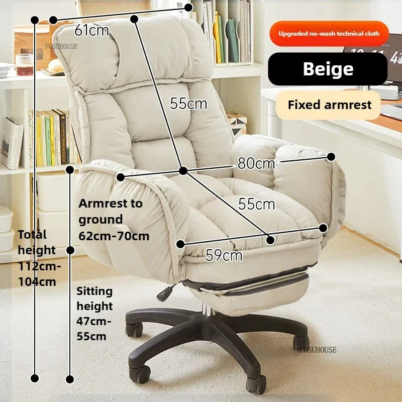Fabric Swivel Office Chair With Backrest — Dove Gray | KIMLUD