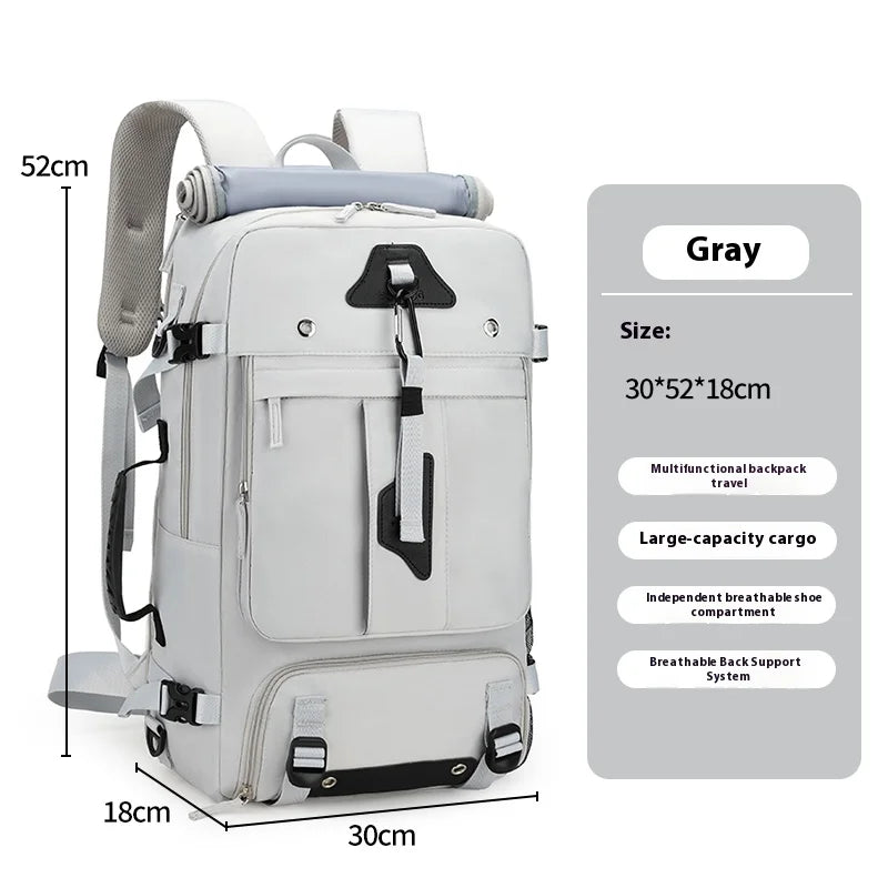 Large capacity men's backpack with high-end feel, travel backpack, sports outdoor luggage bag, mountain climbing bag, waterproof
