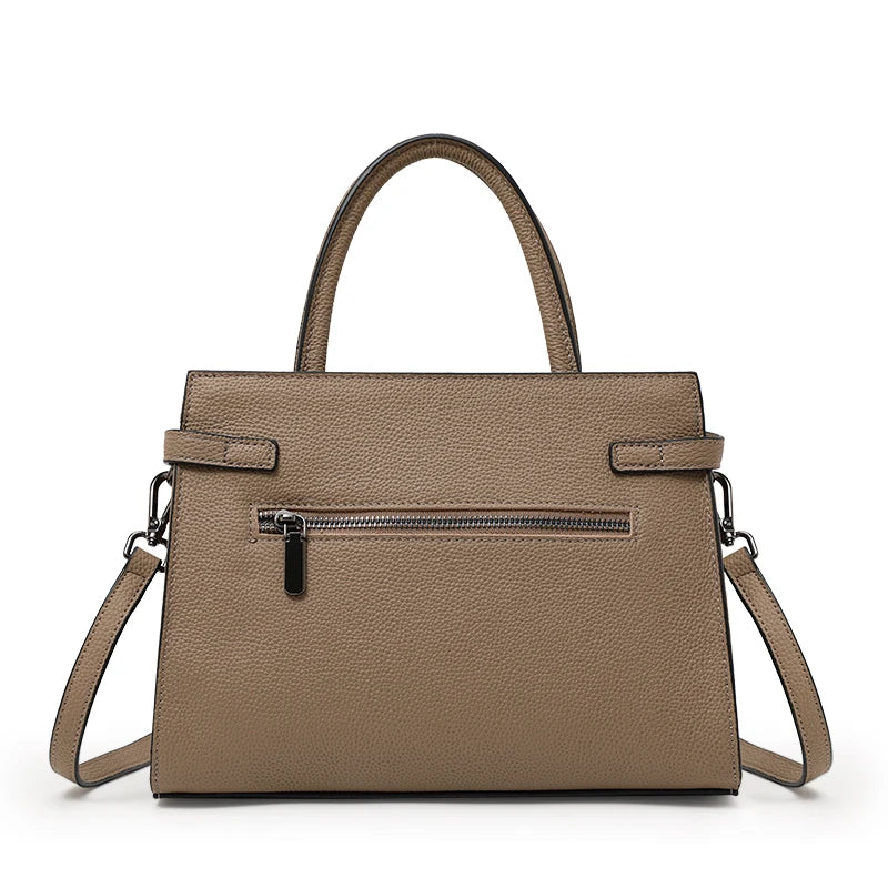 Tote Bag – Minimalist Litchi Grain – Genuine Leather | KIMLUD