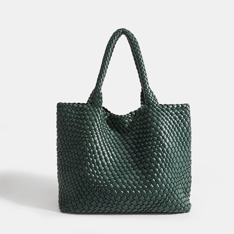 Neoprene Striped Tote Bag Hasp Closure — Black And White | KIMLUD