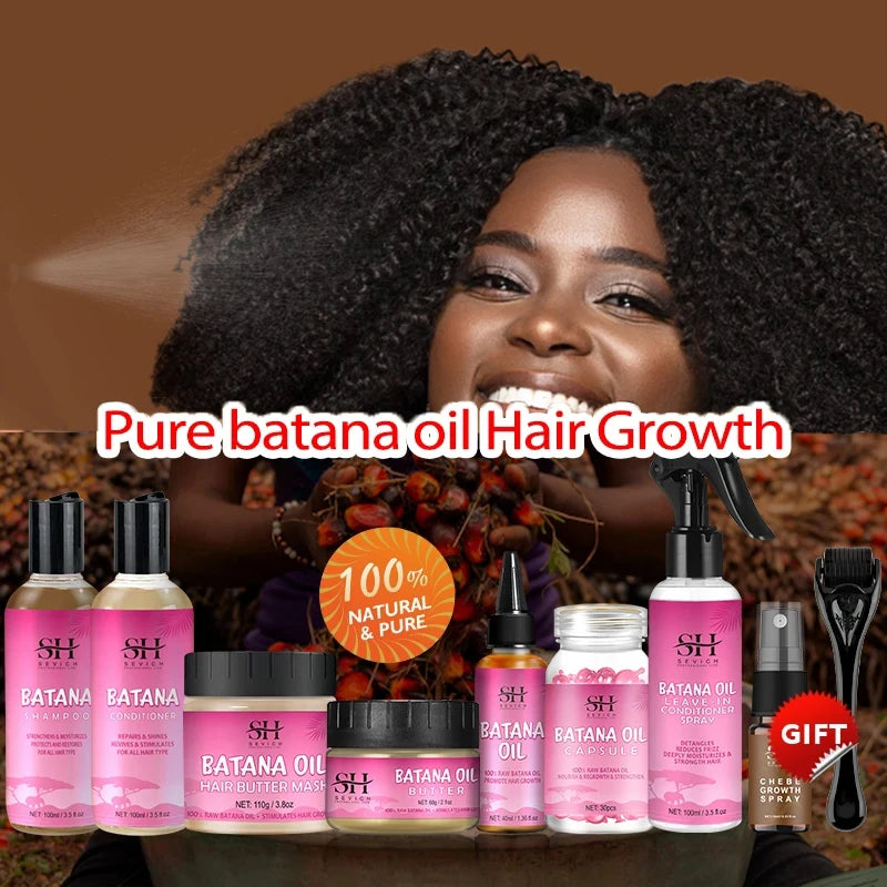 Batana Oil Hair Growth Treatment Set For Traction Alopecia And Breakage Prevention Hair Mask — Pink | KIMLUD