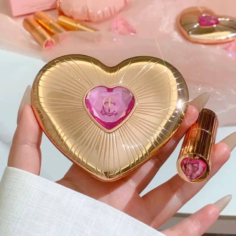 Heart Shape Lipstick – Pink Diamond Lip Glow – Pink Blusher | KIMLUD