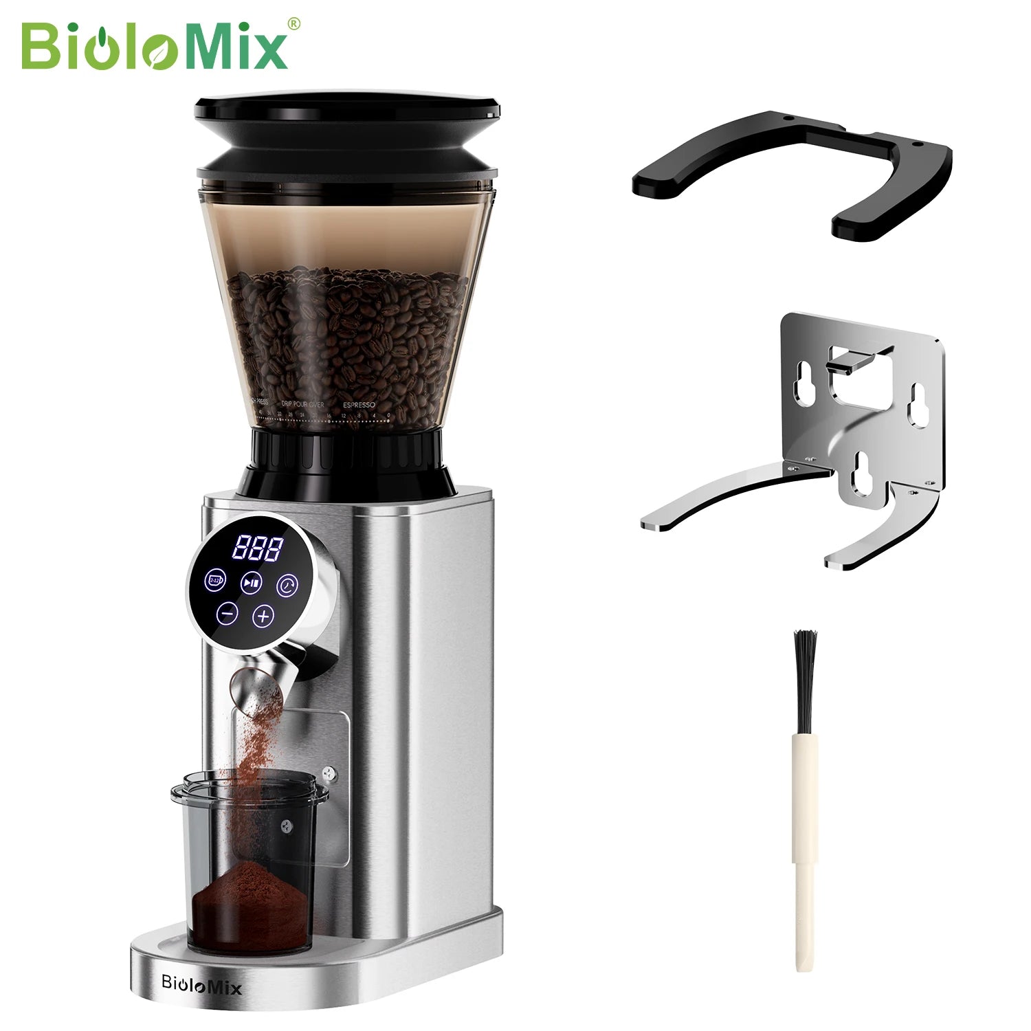 Conical Burr Grinder – 48 Adjustable Settings – Stainless Steel | KIMLUD