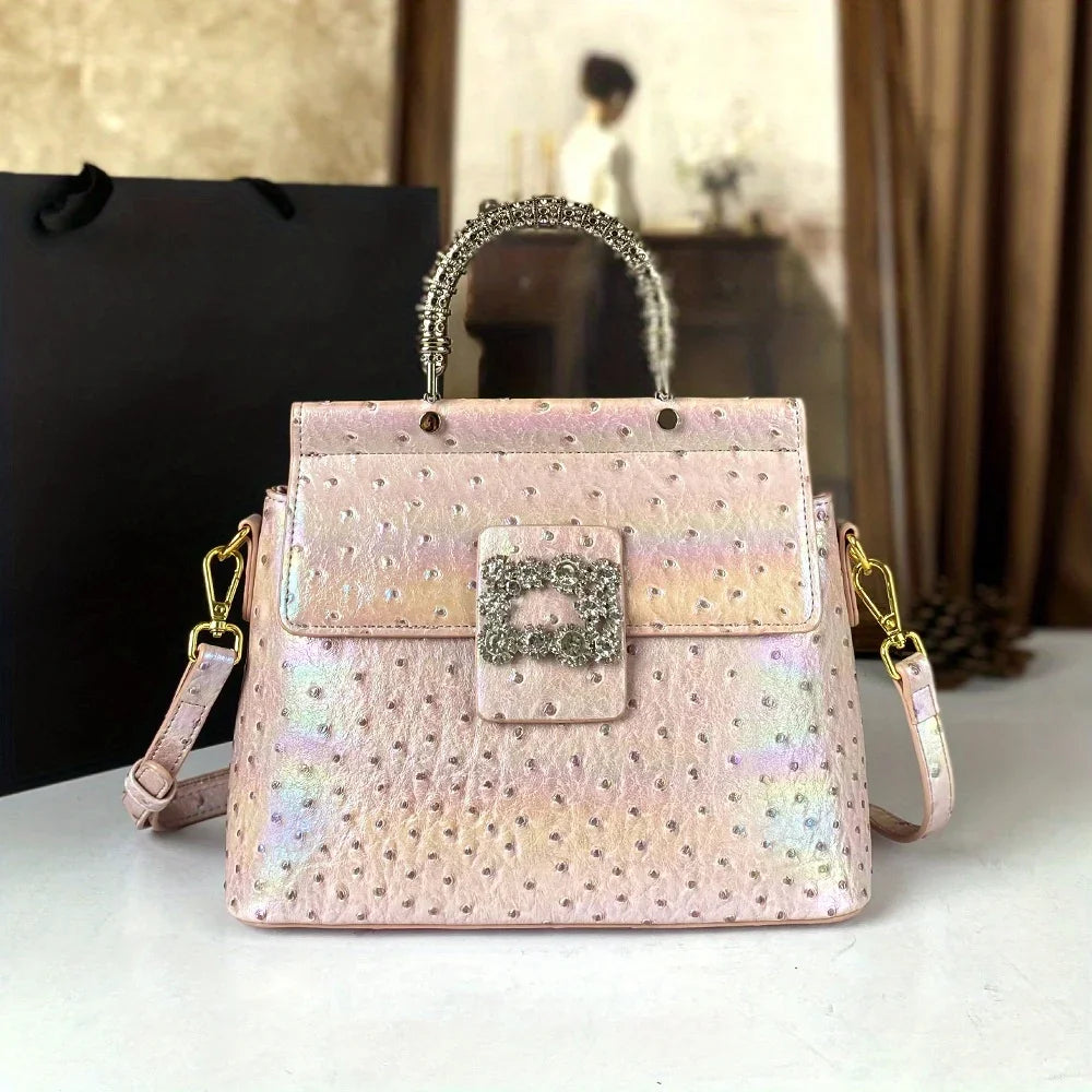 PU Crossbody Bag Laser Light Finish — Black | KIMLUD
