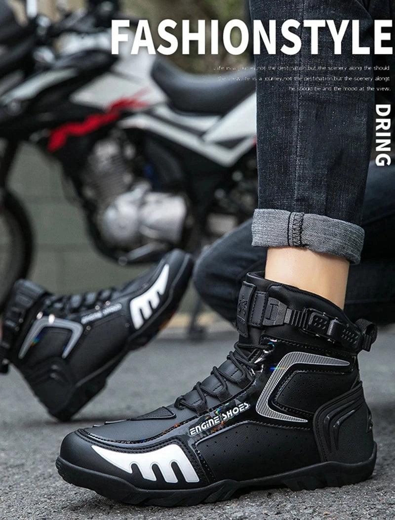Motorcycle Boots Men Breathable Anti Slip Motorbike Cycling Ankle Length Shoes Man Motorcycle Riding Boots Motos Sports Boot
