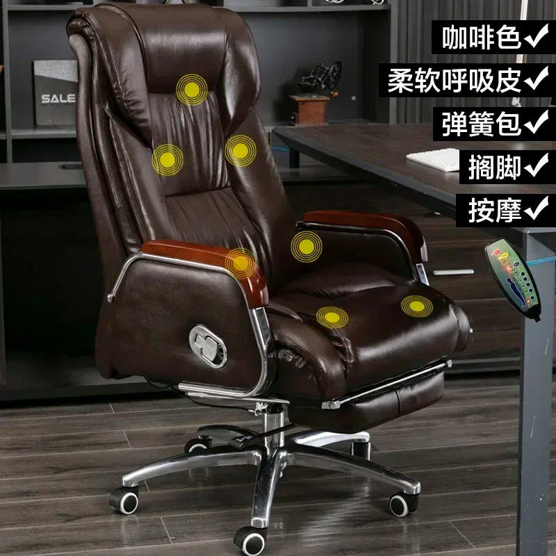 Retro Executive Leather Chair Armchairs Editor Choises Fashion Aluminium Office Chair Working Relax Silla Escritorio