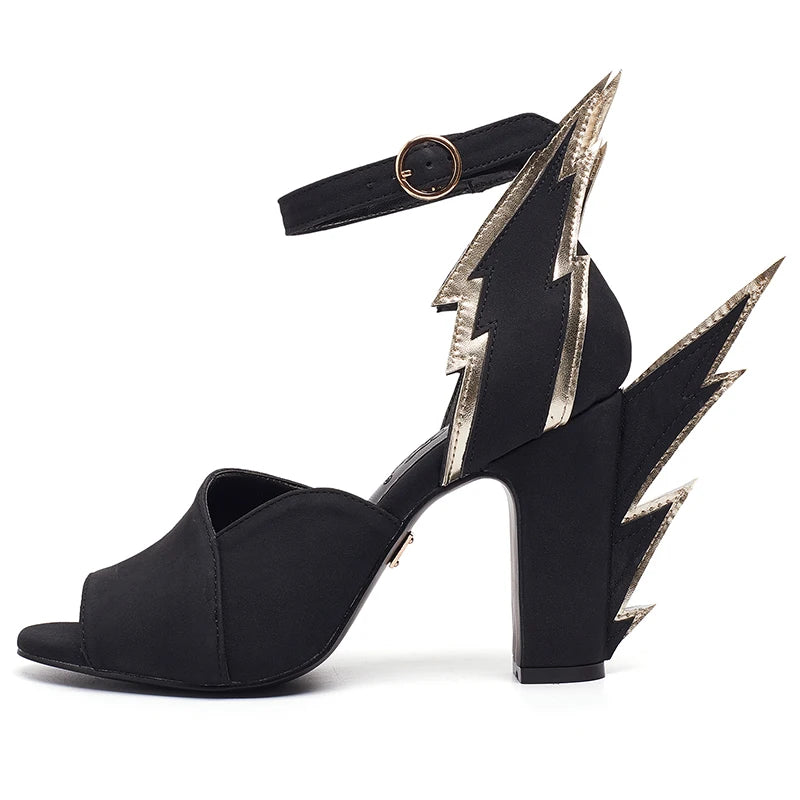 Patent Leather Gladiator Platform Wedge Sandals — Orange | KIMLUD