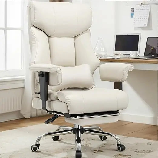 KIMLUD, Big and Tall Office Chair 400lbs High Back Leather Executive Chair with Ergonomic Lumbar Support & Pocket Spring Cushion for Lo, KIMLUD Womens Clothes