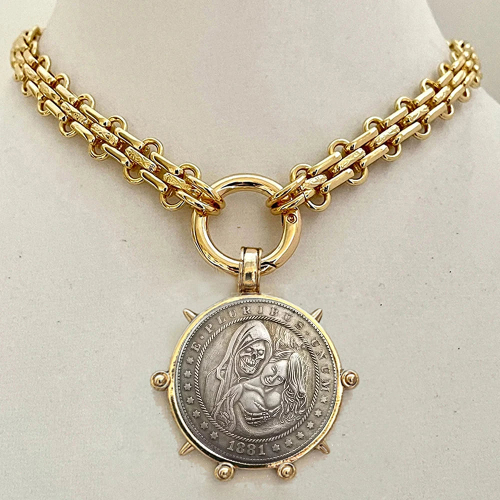 Copper Gothic Cuban Chunky Necklace — Copper | KIMLUD
