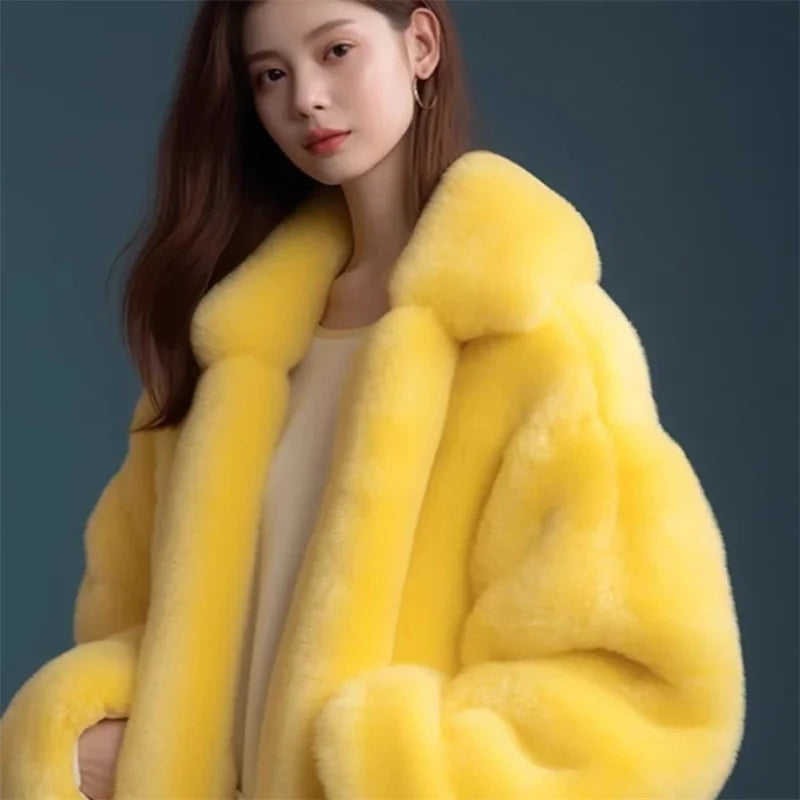Women's Coat – Long Loose Silhouette – Cotton – Brown | KIMLUD