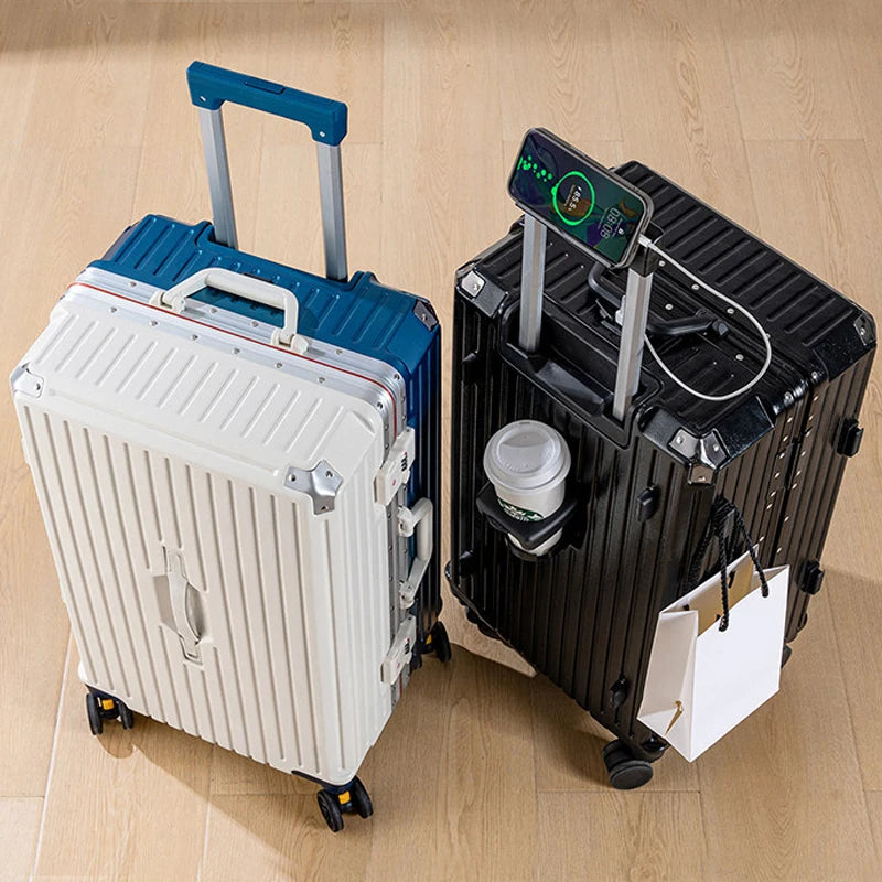 Aluminum Framed Luggage 30/32-Inch Large Cup and Phone Holder — Silver | KIMLUD