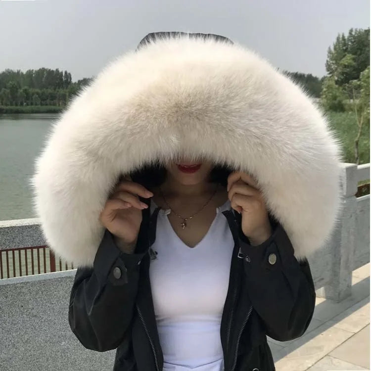 Fox Fur Collar – Hood Decor for Down Coats – Real Fox Fur | KIMLUD