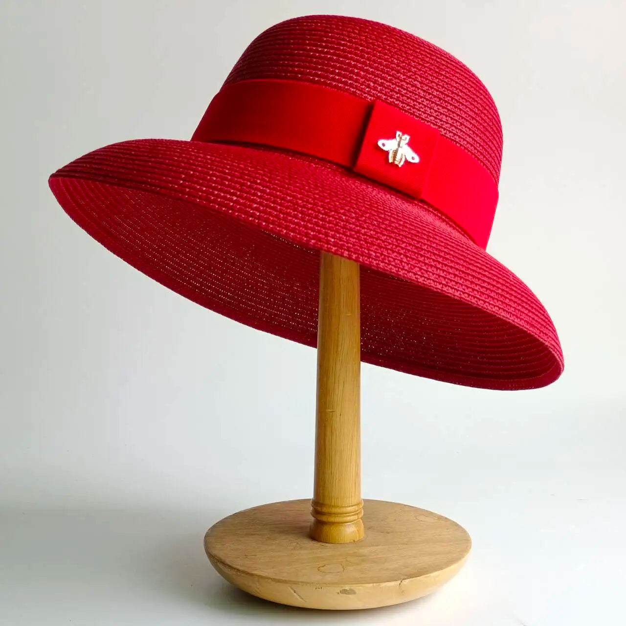 Straw Hepburn Style Solid Sun Hat — Natural | KIMLUD