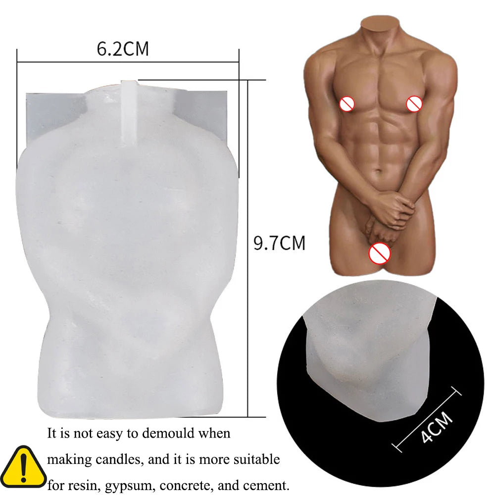KIMLUD, 3D Body Silicone Candle Mold DIY Creative Men Women Human Plaster Epoxy Resin Aromath Soap Molds Art Craft Home Decoration, KIMLUD Womens Clothes
