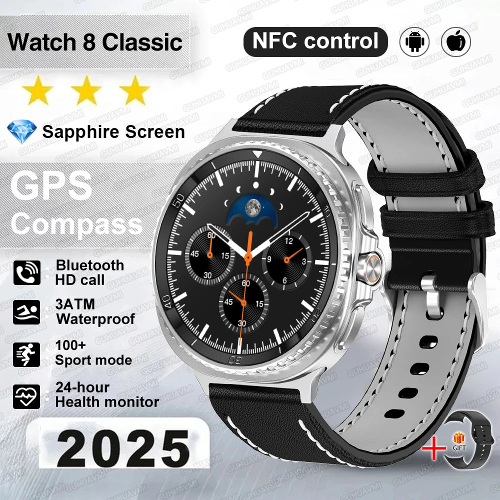 Fashion Watch 8 Ultra Classic GPS Smart Watch Compass Rotating Dial NFC HD Call Chat GPT 3ATM Waterproof 100+Sports Smart Watch