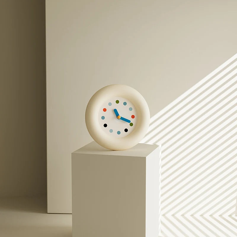 Antique European Wall Clock Cartoon Art, Sculptural Light Luxury Decor — Ivory | KIMLUD