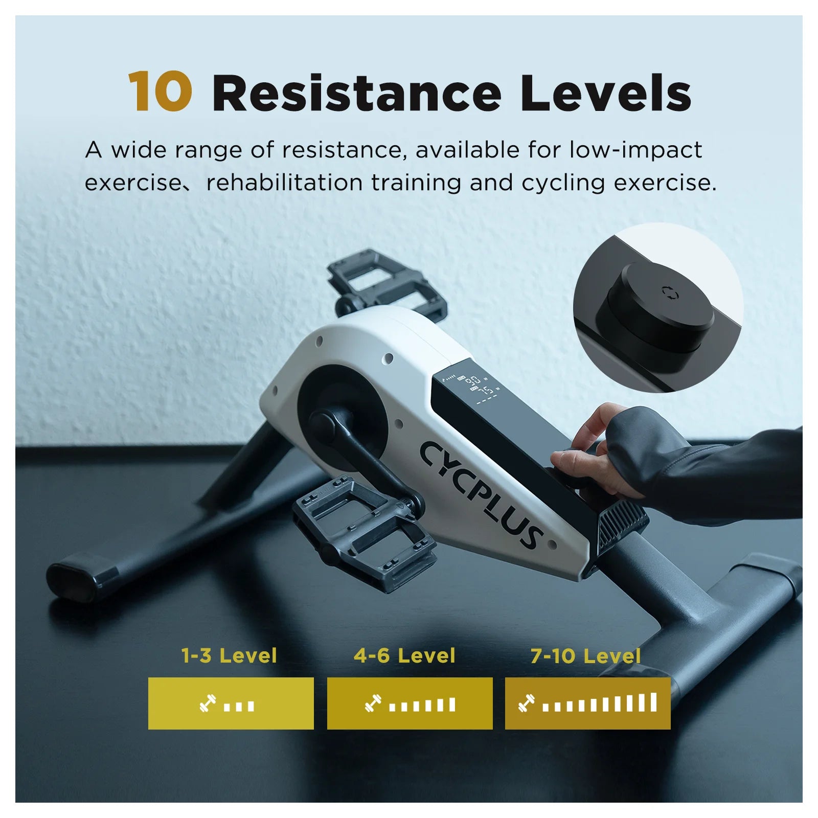 CYCPLUS DC1 Mini Pedal Exerciser Portable Home Fitness Self-Powered LED Display Foot Pedal Exercise Machine for Leg Training