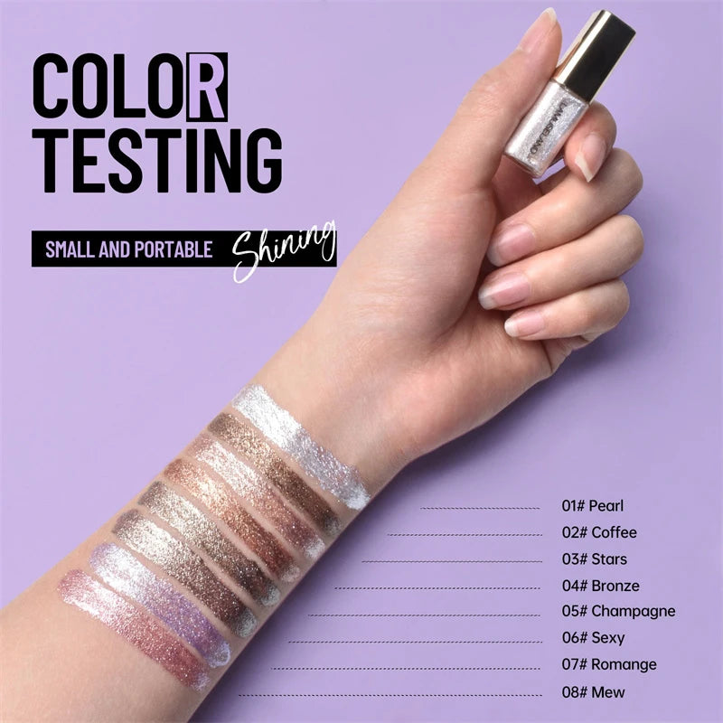 Pearlescent Liquid Eyeshadow Eight-Shade Range, Long-Lasting Glitter Finish — Multicolor | KIMLUD