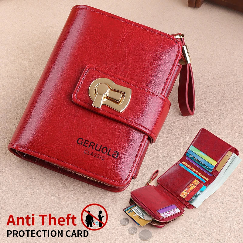 Wallet – Multiple Card Slots Large Capacity – Split Leather | KIMLUD