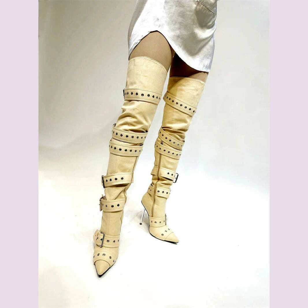 new-womens-denim-metal-rivet-buckle-sandals-womens-sexy-punk-style-pointed-hollow-metal-11cm-high-heel-knee-high-boots-size43kimlud-womens-fashion-34603109