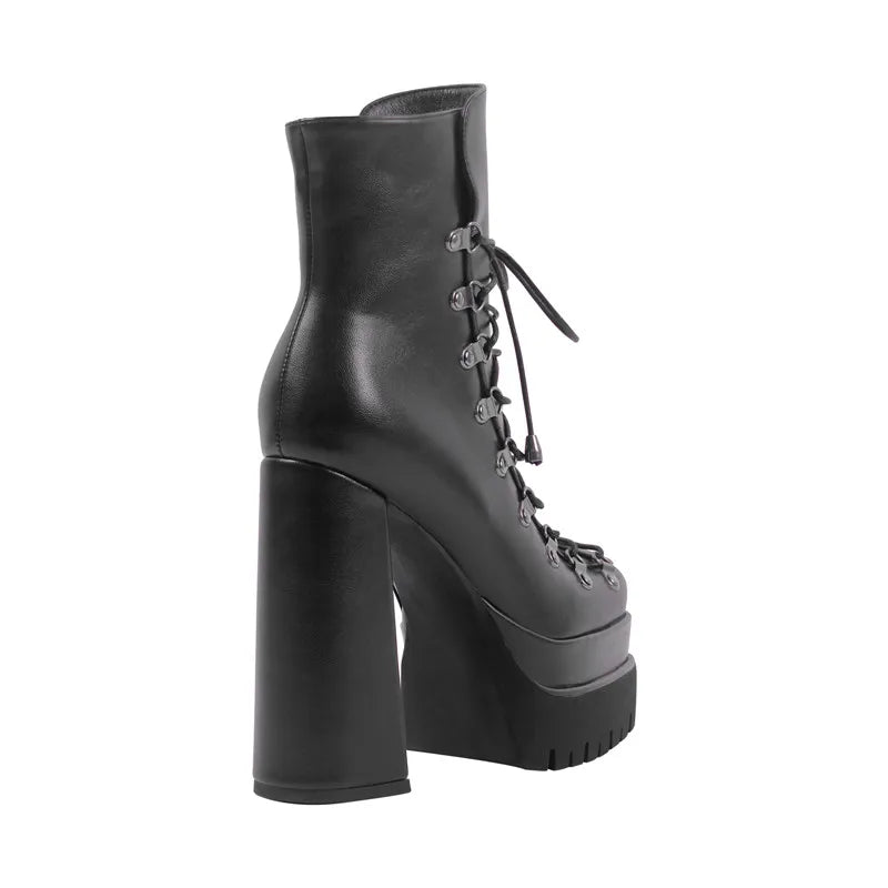 Ankle Boots - Double Platform - Platform Silhouette - Matte | KIMLUD