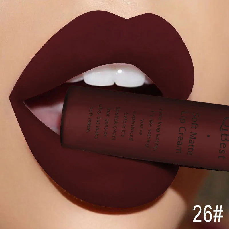 Velvet Matte Lip Gloss Waterproof — Nude Red | KIMLUD