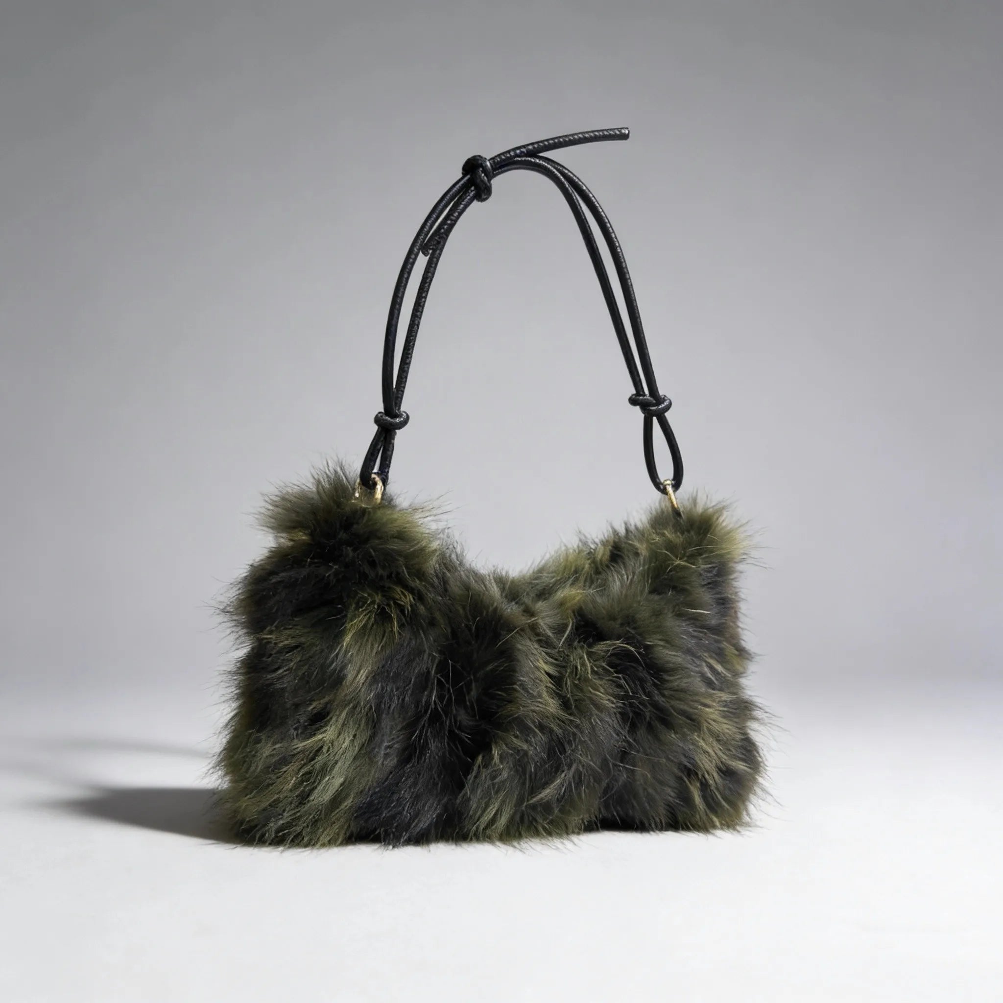 Winter Fox Fur Bag Women's  Bag Fashion  Handbag Ladies Bags Purses Women Shoulder Bag Real Silver Fox Fur Messenger Bags