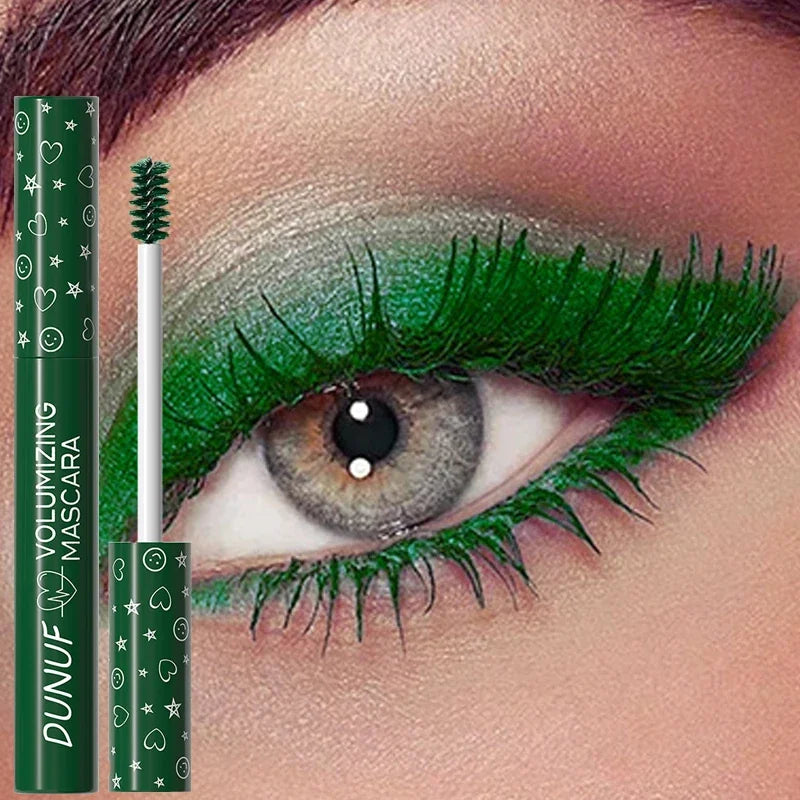 Colorful Curling Mascara Stage Makeup Waterproof Green Mascara Cream Blue Purple Curling Lengthen Quick Dry Eyelashes Extension