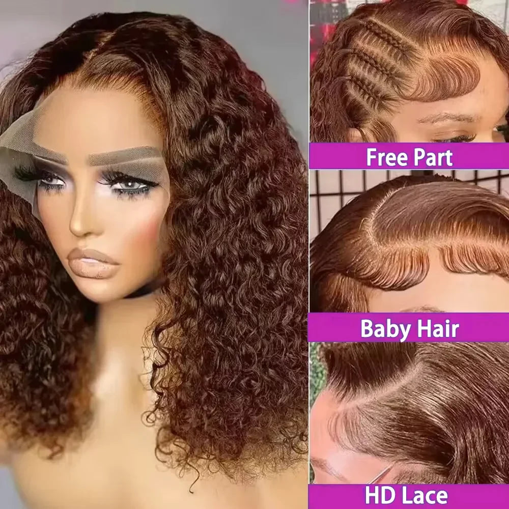 Lace Front Wig – Deep Wave – Remy Vietnamese Hair – Brown | KIMLUD