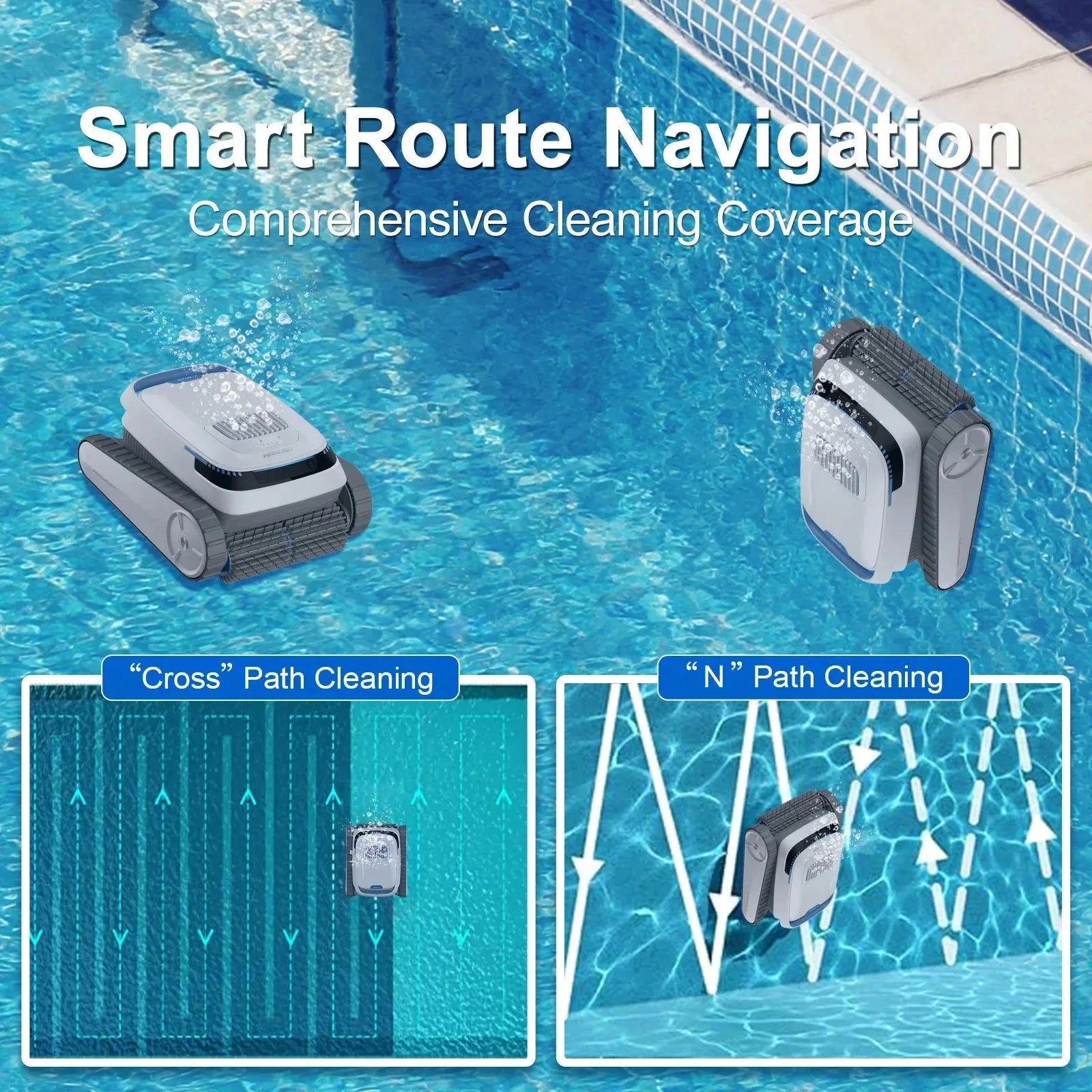 AIRROBO Pool Cleaner Robot - 120 Min Runtime, Wall Climbing, Cleans Floors/Walls/Waterline for Inground & Above Ground Pool