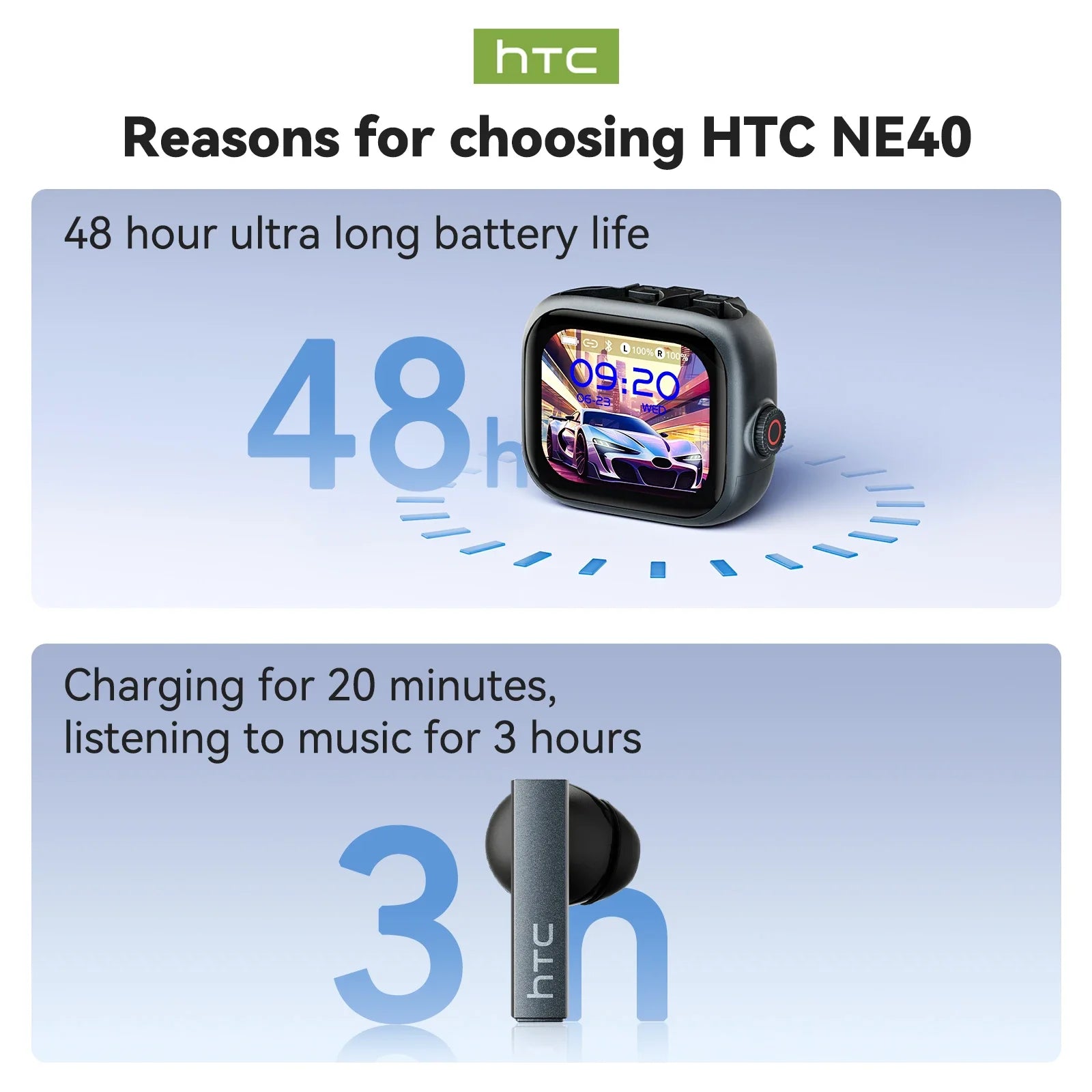 [HD On-screen subtitles] HTC Earphones Bluetooth V6 TWS Sports Wireless Headphones AI Translator Earbud Noise Reduction Mic