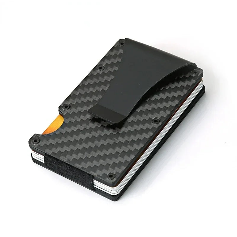 Rfid Carbon Fiber Credit Card Holders Wallets Luxury Men Mini Slim Metal Cardholder Case Magic Thin Male Money Bag Smart Walet