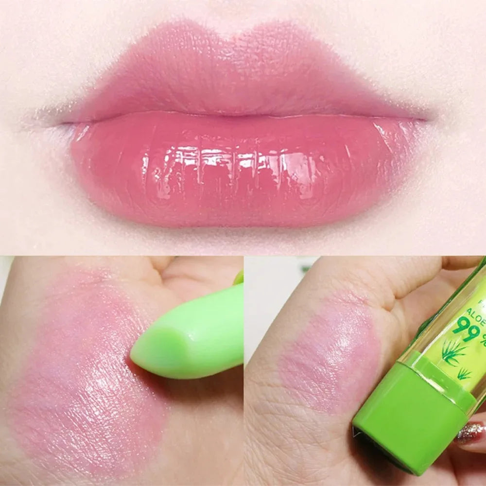 Aloe Vera Warm Change Lipstick for long-lasting lip protection, moisturizing and color changing, magical color change