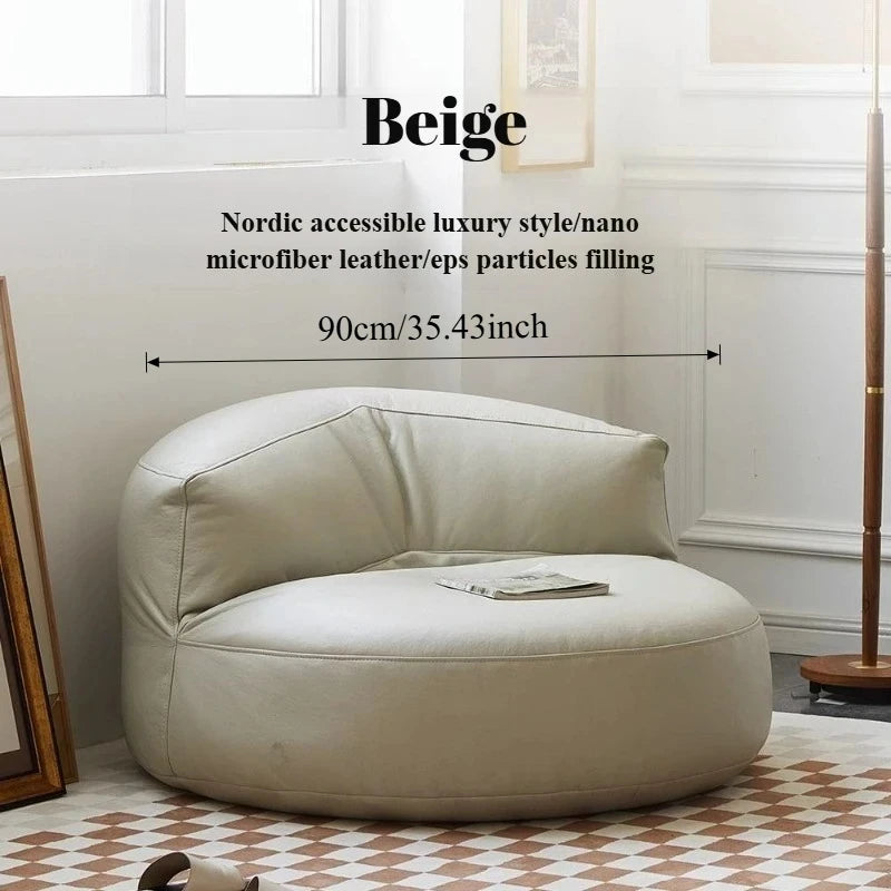 Lazy Sofas Living Room Single Sofa Modern Design Sofa for 1 Person Can Lie Down Beanbag Tatami Thickened Leather Home Furniture