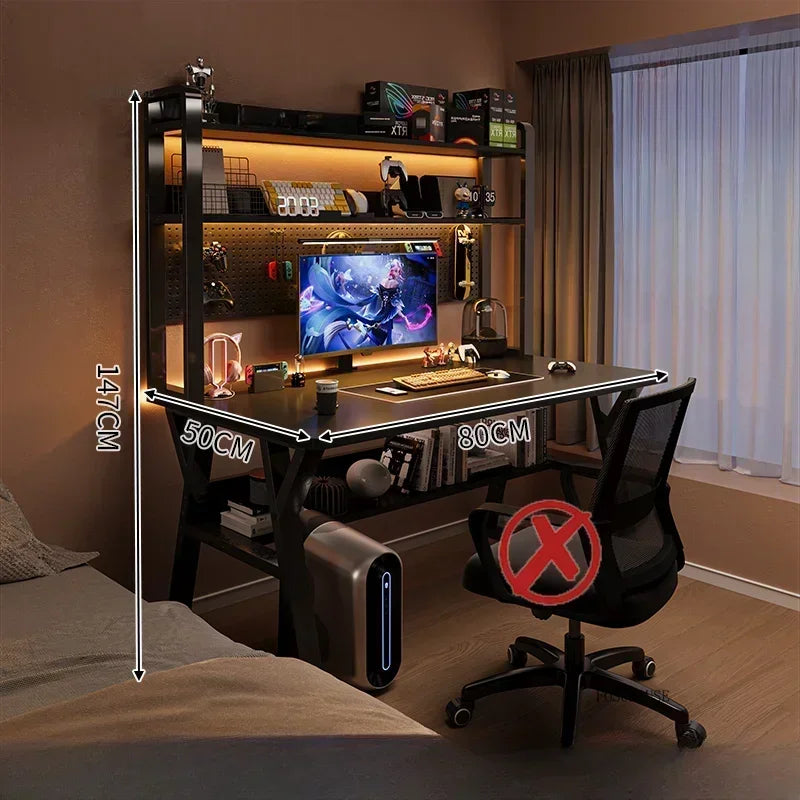 Nordic Wood Desk Integrated Bookshelf — Natural Wood | KIMLUD