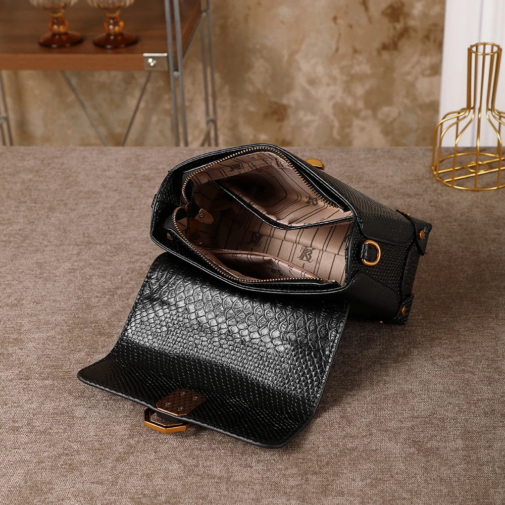Women's handbag 2026 season new high-end simple and fashionable snake pattern single shoulder crossbody bag multifunctional bag