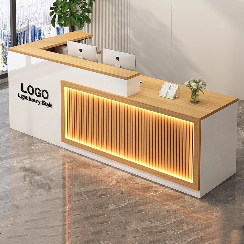 Contemporary Reception Desk Decor Set Customizable — Black | KIMLUD