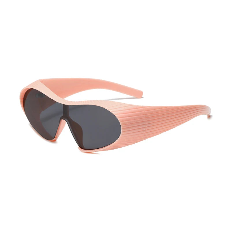 Futuristic Sunglasses Large Frame — Black | KIMLUD