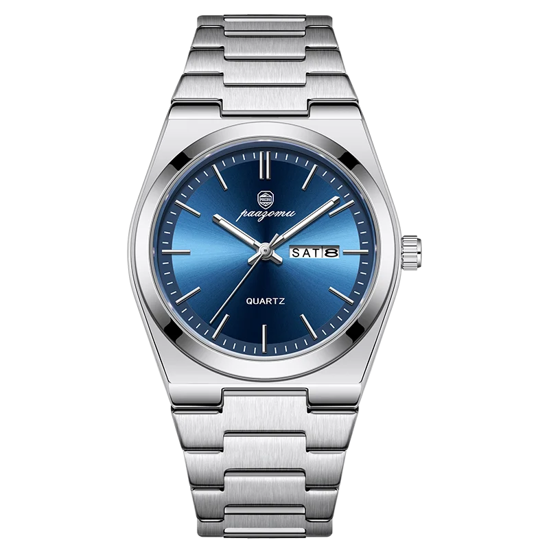 Stainless Steel Watch Luminous Date — Teal | KIMLUD