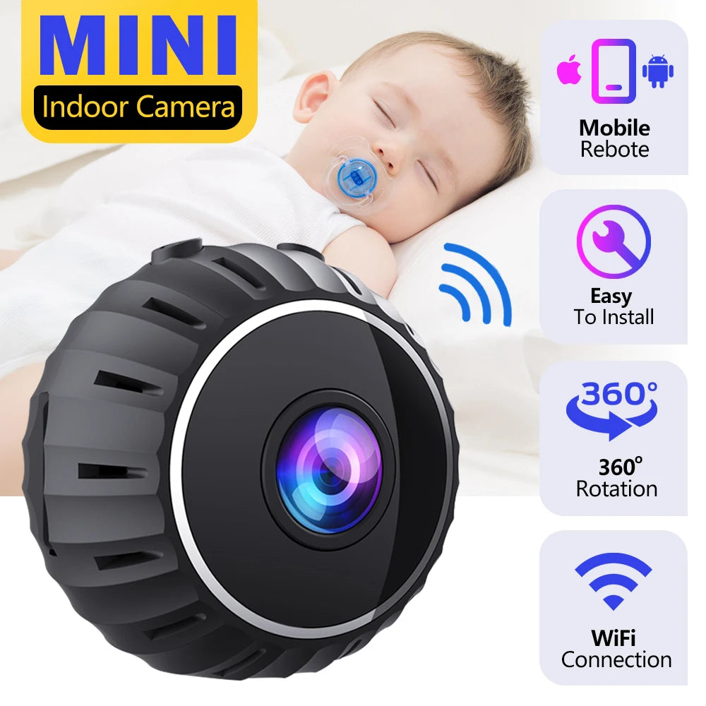 1080P Mini WiFi Camera with HD Night Vision, Home X5 Remote Monitoring for Kids, Pets, and Safety - Ideal Gift
