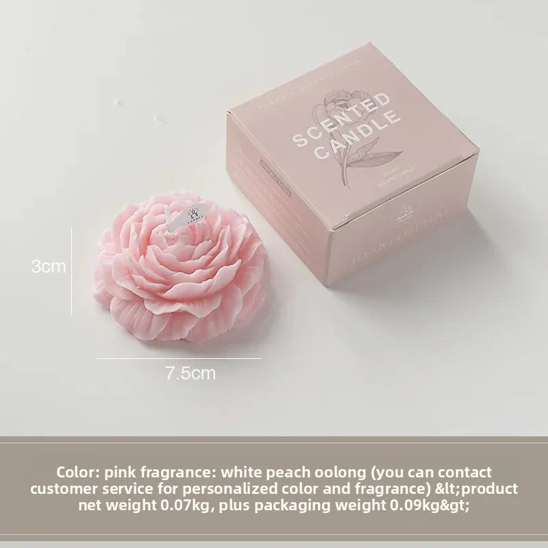 Creative Peony Candle Floral Fragrance Mothers Day Gift Idea Handmade Soy Wax Aromatherapy for Home Decor Favor Present